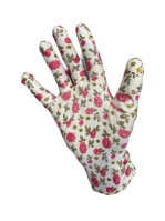 Перчатки нейлоновые с силиконовым покрытием цветочки